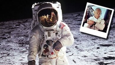 Photo of Editan en Photoshop la imagen que se refleja en el casco de Buzz Aldrin para mostrar lo que el astronauta vio cuándo fue a la Luna