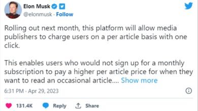 Photo of Elon Musk anuncia que Twitter permitirá a editores cobrar por artículo leído